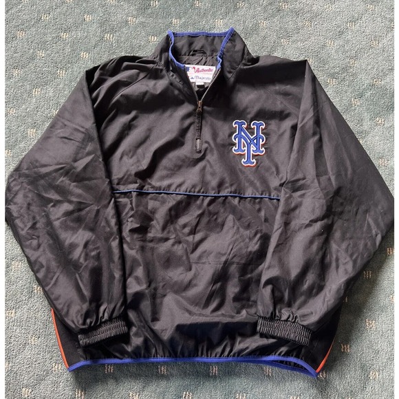 Majestic Authentic Collection New York Mets 1/4 Zip Pullover Jacket MENS XXL - Picture 1 of 10